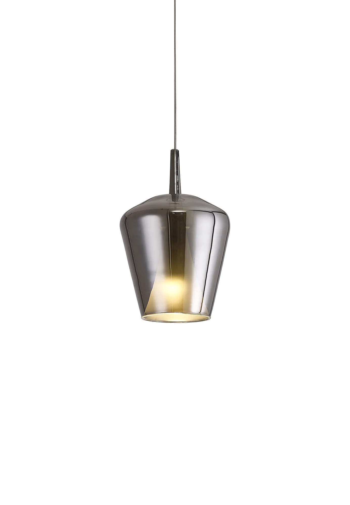 M8247  Elsa Assembly Pendant (WITHOUT PLATE) Inverted Bell Shade 1 Light Chrome Glass